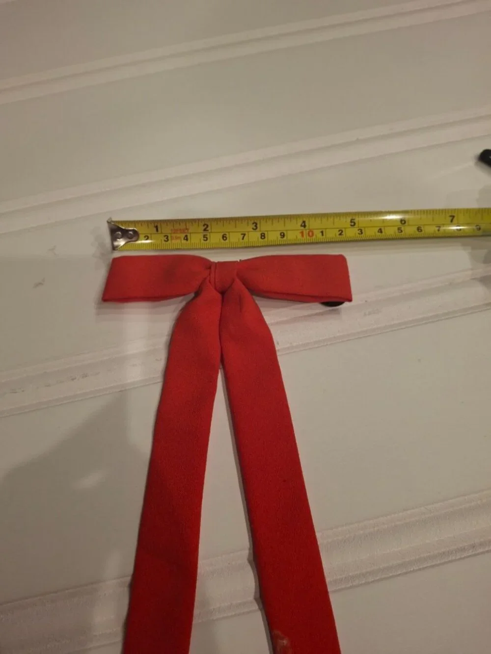 Set Of Three Vintage Clip-On Bow Ties In White Beige & Red 7
